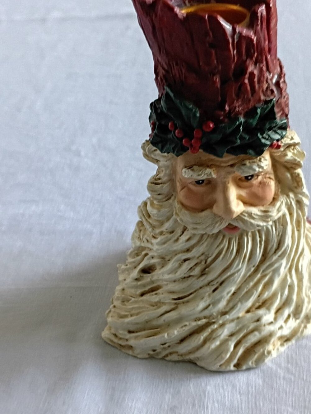 Old World Santa Candle Holders Christmas Vintage 5 inches tall